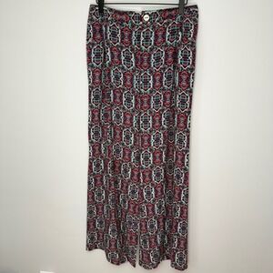 Elevenses Anthropology Women's Wide Leg Palazzo Pants Bohemian Print Size 6